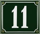 Grne Emaille Hausnummer "11" 14x12 cm Hausnummernschild sofort lieferbar Schild