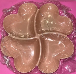 Pink Wheat Straw Snack Serving Tray Heart Shaped Fruit Tray for Nuts Candy - Picture 1 of 2