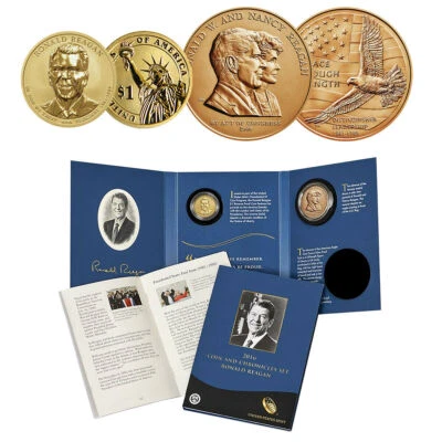2016-S US Mint $1 Rev. PF & Medal Ronald Regan Coin & Chronicles Set (NUM7233) - Image 1 of 3