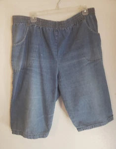 Denim jeans shorts American Sweetheart By Haband Size 18 distressed, pockets - Picture 1 of 5