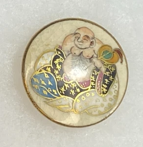Large Antique Japanese Satsuma Button 1+1/8" - Picture 1 of 2