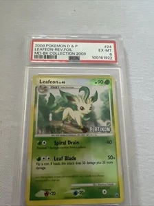 Leafeon 24/100 Reverse Holo Platinum Stamp Majestic Dawn Pokemon 2008 PSA 6 - Picture 1 of 2