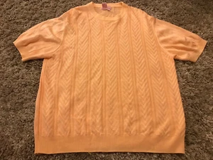 Manny’s Naples FL Womens Light Orange Short Sleeve Sweater Large Rayon Cotton - Picture 1 of 1