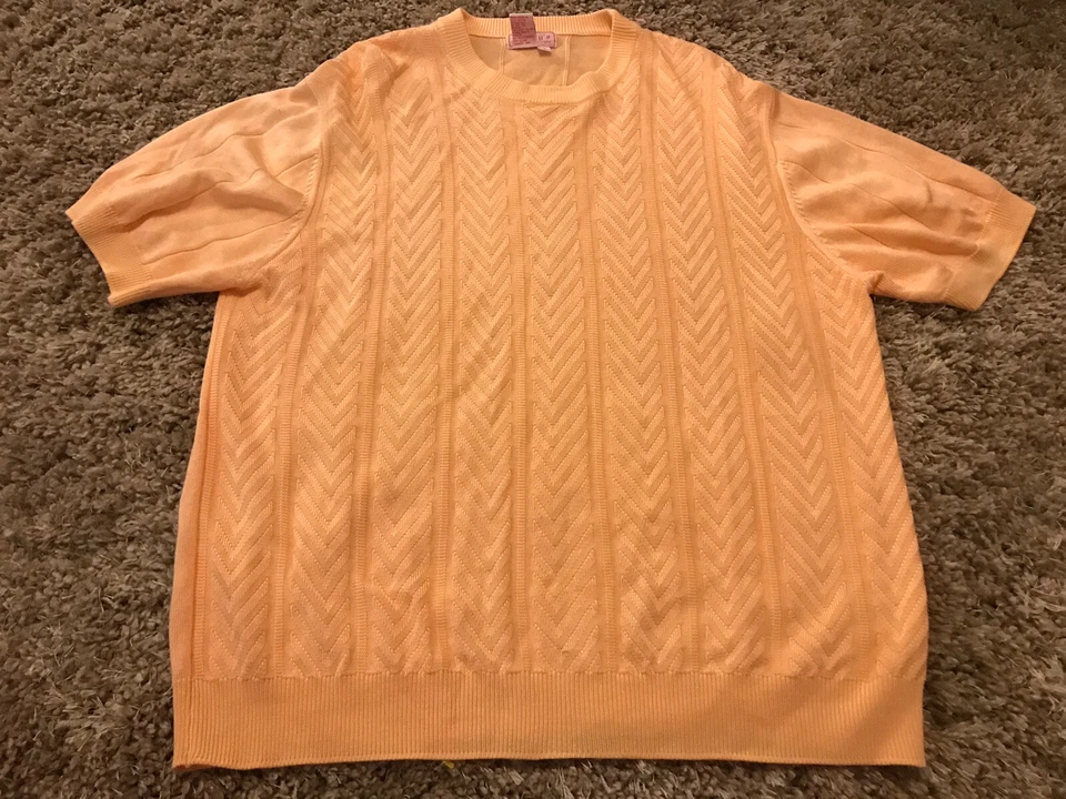 Suéter Manny’s Naples FL Mujer Naranja Claro Manga Corta Grande Rayón Algodón Foto 1 de 1
