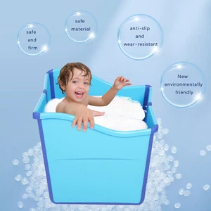 85L Faltbare Kinderbadewanne, Tragbare Badewanne für Kinder Blau Neu - Bild 1 von 21