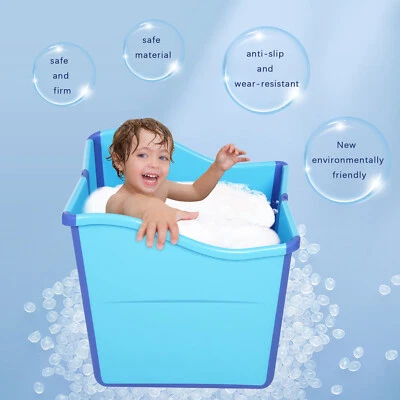 Bañera Infantil Plegable 85L, Bañera Portátil para Niños Azul Nueva Foto 1 de 4