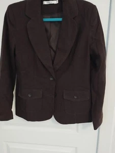 M & Co Ladies Brown Linen and Viscose Jacket Size 12 Pre-owned - Picture 1 of 10