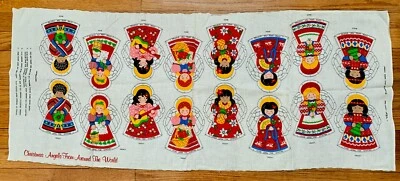 Cranston ÁNGELES DE NAVIDAD DE TODO EL MUNDO Panel de corte y costura hace 8 adornos Foto 1 de 4