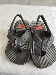 Reef Small Child Kid's Unisex Beach Sandals gray Size 9/10 Slingback Flip Flops - Picture 1 of 5