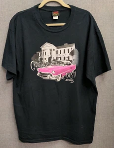 Elvis Presley T-Shirt Mens Large By Steady Black Graceland Or Bust Graphic - Picture 1 of 7