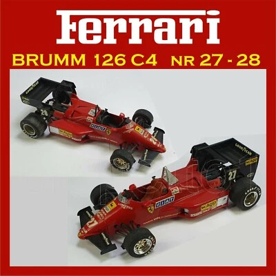 2 FERRARI 126 C4 numero 27-28 SCALA 1:43 della BRUMM  SENZA SCATOLA (C008) - Immagine 1 di 3