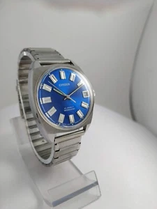 Citizen 63-1230 NOS Hand Winding Watch Cal.1800 w/ Date Blue Para Water Vintage - Picture 1 of 10
