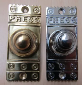 SOLID BRASS OLD VINTAGE STYLE FRONT DOOR BELL PUSH DOOR BELL PUSH WIRED - Picture 1 of 2