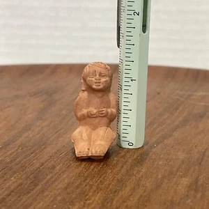 Frozen Charlotte Doll Antique Germany Terra Cotta Clay Molded Chocolate Brown 2" - Picture 1 of 6