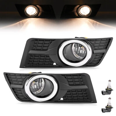 Fog Lights w/Black Cover + Bulbs Left & Right For Cadillac SRX 2010-2016 - Image 1 of 4
