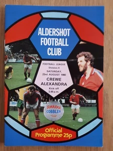 Aldershot Town v Crewe Alexandra - League Division 4 Programme - Aug 23rd 1980 - Picture 1 of 3