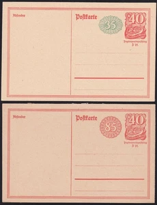 Deutsches Reich Ganzsache Postkarte P152, P153 2 Postkarten Rosette postfrisch - Bild 1 von 2