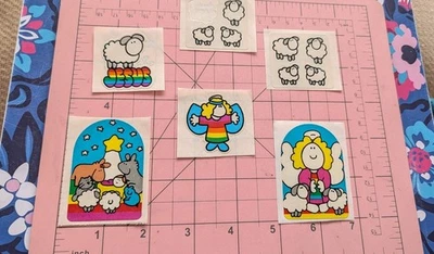 Lote de pegatinas vintage Sonrise Creations ángeles religiosos oveja arco iris mod único Foto 1 de 4