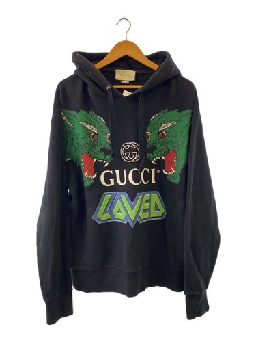 Gucci felpa con cappuccio nera cotone media 475374 XJAKO #EG AGA
