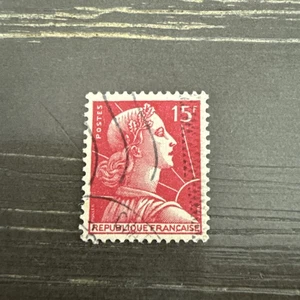 Republique Francaise 25f Stamp Red And White used, very good condition - Picture 1 of 2
