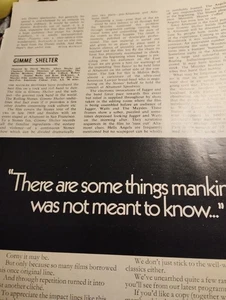 Sk227 Ephemera 1970s Film review gimme Shelter  - Picture 1 of 1