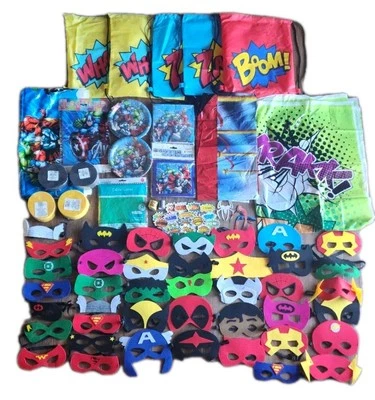 ¡Enorme lote de 77 piezas de suministros para fiestas de cumpleaños de superhéroes!🎉 Foto 1 de 4