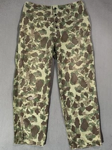 USMC OG WW2 pelle di rana mimetica vintage militare P-44 pantaloni mimetici reversibili 36x30 - Foto 1 di 24