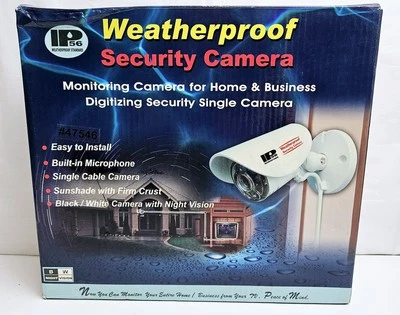 IP 56 Weatherproof Security Camera To TV B/W Night Vision Mic New Open Box  - Image 1 of 4