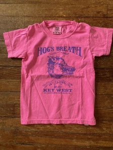 Hog’s Breath Key West Shirt Short Sleeve Pink Purple Youth XS - Tiny Stains * - Picture 1 of 4