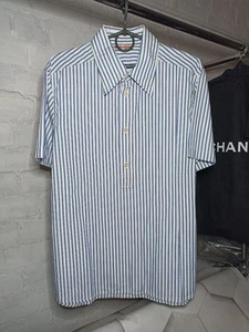 Vintage Prada Sport Shirt Striped Button Up Short Sleeve Shirt Size Large XL - Picture 1 of 5