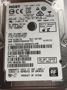 7K1000-1000 HGST Travelstar 2.5 INCH 1TB HTS721010A9E631 - Picture 1 of 1