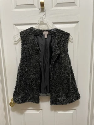 Chaleco difuso gris oscuro Chico's talla 2 para mujer talla (10/12) Foto 1 de 4