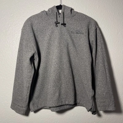 Polo Jeans Co Ralph Lauren Fleece Hoodie Pullover Grey Spellout M Vtg - Image 1 of 4