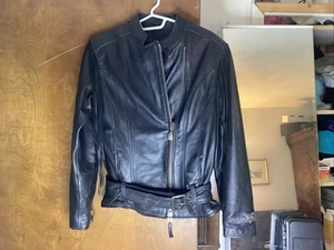 Vintage late 90s worn 1 Harley Davidson & boots Fringe Leather Women Small - Picture 1 of 13
