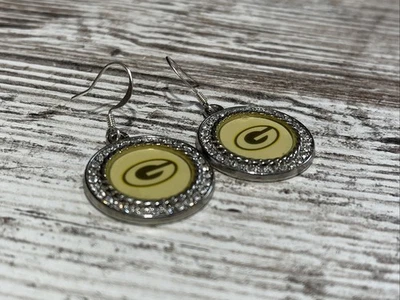Pendientes colgantes con logotipo de Green Bay Packers redondos verde amarillo - ENVÍO RÁPIDO Foto 1 de 4