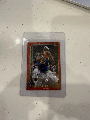 2025-26 Topps Flagship Basketball Jimmy Butler III RED DIAMANTE 1/5 Warriors 136 - Image 1 of 2