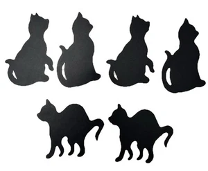 x6 Black Cat Metal Magnets Halloween Cats Meow Kitten - Picture 1 of 4