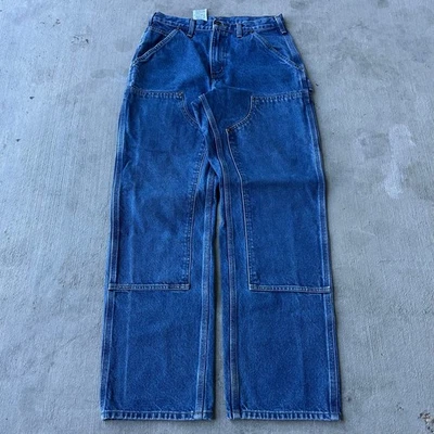 Винтажный Y2K Carhartt джинсовой ткани синие джинсы двойной колена работы носить плотник брюки - Изображение 1 из 4