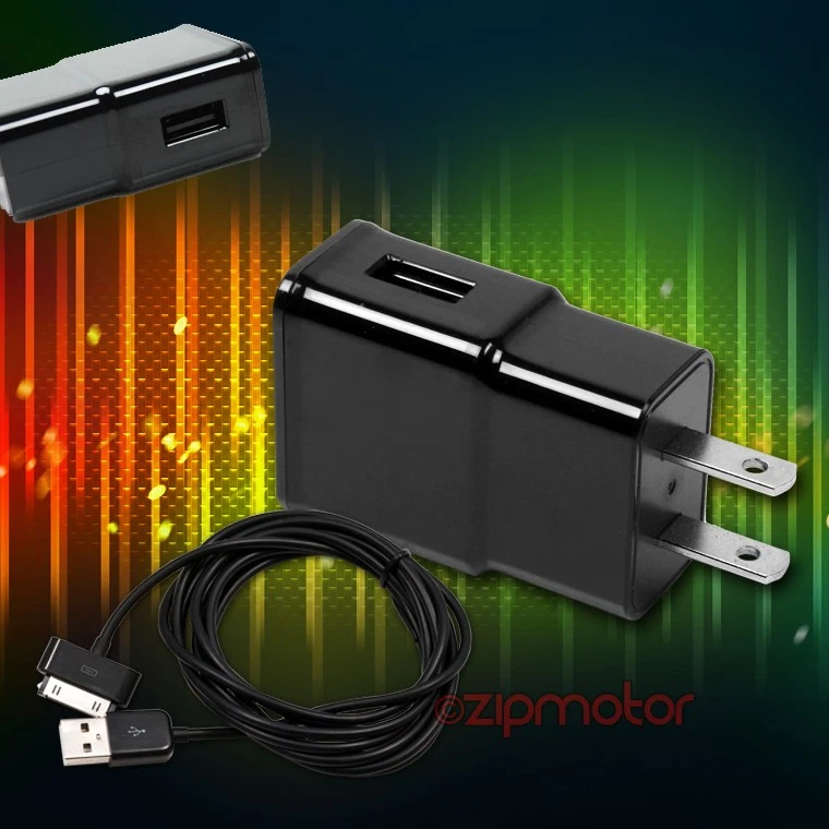 20 2A TRAVEL ADAPTER+3FT 30PIN USB CABLE WALL CHARGER BLACK IPHONE IPAD 2 3 IPOD - Image 1 of 1