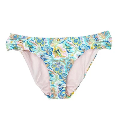 Parte inferior de bikini regular Antonio Melani x Liberty 4 azul rosa floral lengüeta lateral Foto 1 de 4
