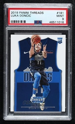 2018-19 Panini Threads Rookies Statement Jersey Luka Doncic PSA 9 MINT Rookie RC - Image 1 of 2