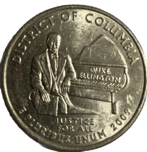 2009-D Duke Ellington Columbia Washington Quarter Double Die DDO - Picture 1 of 2