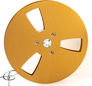 *NEW* 7 Inch Take Up Reel Metal Empty - 1/4 Inch Tape - Gold - Picture 1 of 5