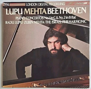 Beethoven: Piano Concertos Nos. 1 & 2 Lupu Mehta 1980 LDR LP Isreal Philharmonic - Picture 1 of 9