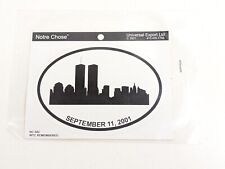 New York City Skyline Twin Towers Chrysler Empire 9/11  Sticker 5" x 3.5" Oval 