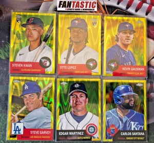 2022 Topps Chrome PLATINUM ANNIVERSARY Yellow RayWave Refractors – /250 YOU PICK