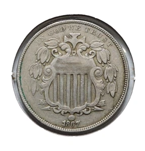 1867 Shield Nickel-W/O Rays RPD - Picture 1 of 3