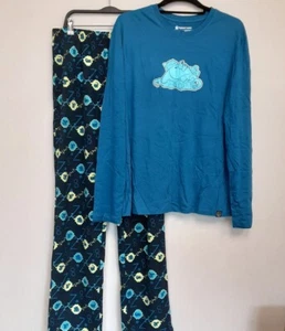 Pokemon Center Sleeping Snorlax Blue T-Shirt Navy Microjersey Pants M Men RA32 - Picture 1 of 9