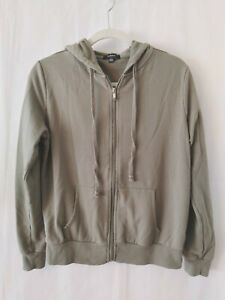 Ambiance Lightweight Hooded Jacket Zip Front Kangaroo Pocket GREEN Size L #12440