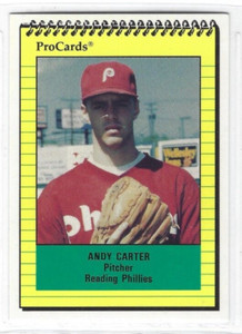 1991 Reading Phillies (Class AA-Philadelphia Phillies) Andy Carter